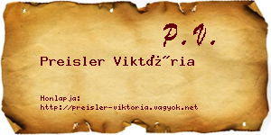 Preisler Viktória névjegykártya